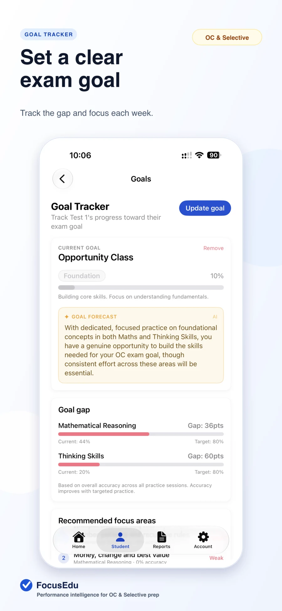 FocusEdu goal tracker preview